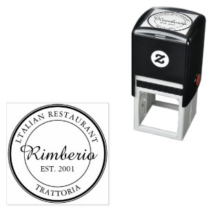 Black and White Circle Professional Logo Self-inking Stamp
