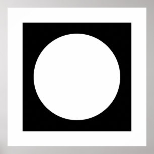 Black and White Circle, Simple Geometric Design. Poster