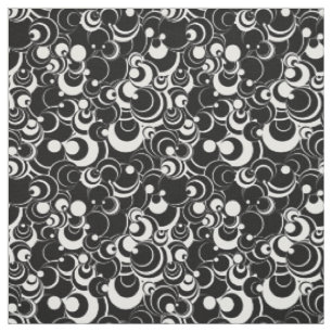 Black and White Circles Abstract Fabric 2