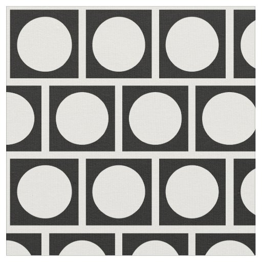 Black and White Circles and Squares Fabric
