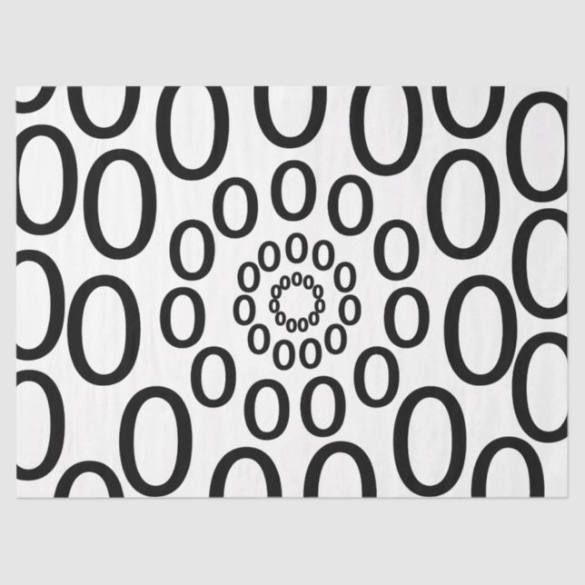 Black and White Circles Geometric Tissue Paper (Front)