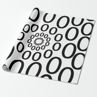 Black and White Circles Geometric Wrapping Paper