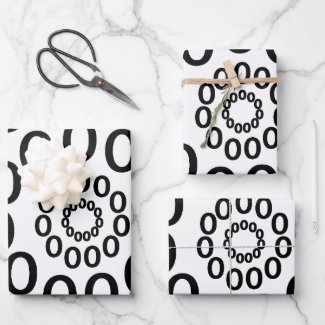 Black and White Circles Geometric Wrapping Paper Sheets