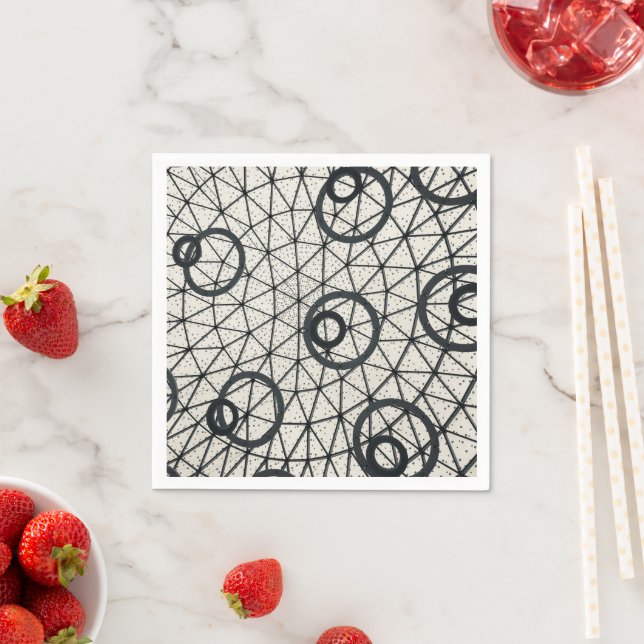 Black and White Circles Napkins (Insitu)