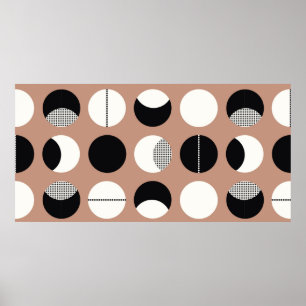 Black and white circles seamless pattern poster