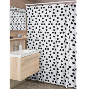 Black and White Circles Shower Curtain