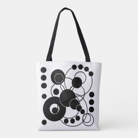 Black And White Circles Tote Bag