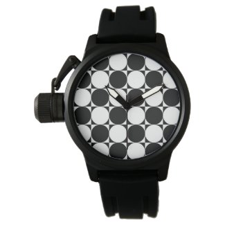 BLACK AND WHITE CIRCLES WATCH