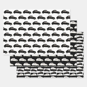 Black And White Citroen 2 CV Pattern Wrapping Paper Sheets