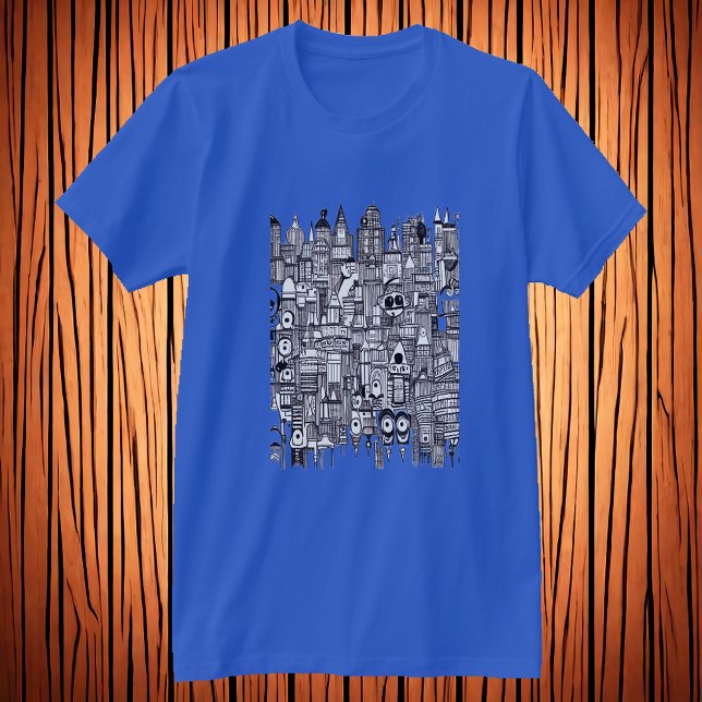 Black and white city art | AI Art  T-Shirt (Creator Uploaded)