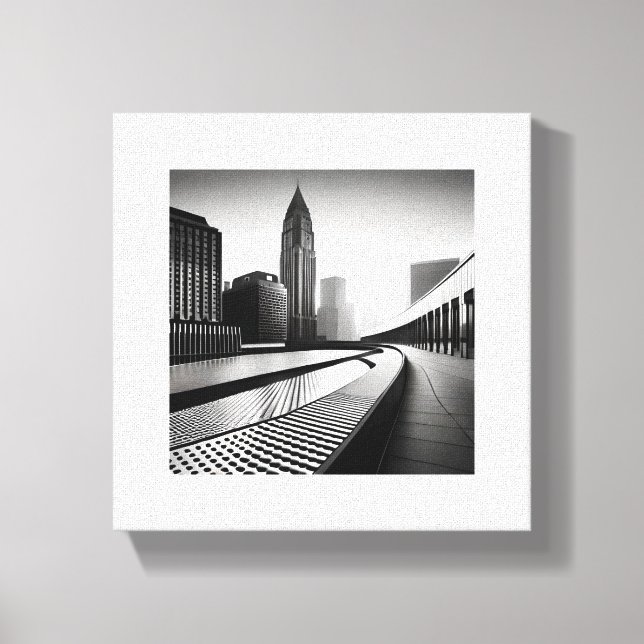 Black and White City  Canvas Print (Front)