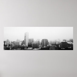 Black and White Cityscape Poster