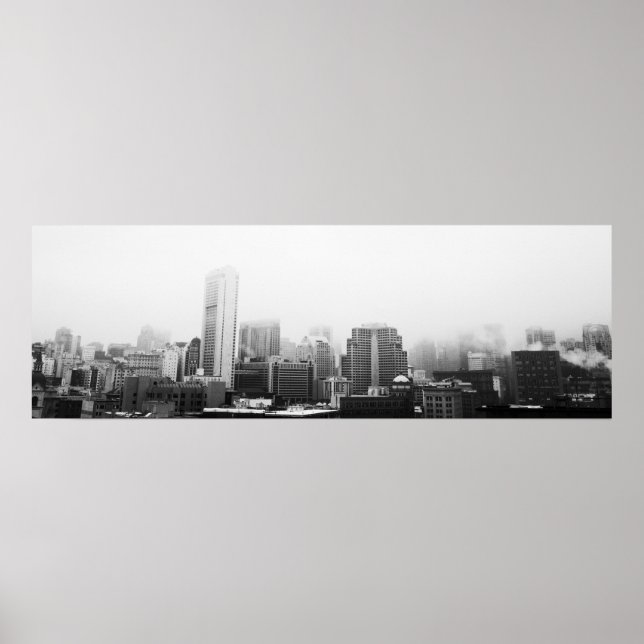 Black and White Cityscape Poster (Front)