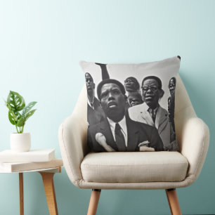 Black and white civil ,human rights day throw pillow