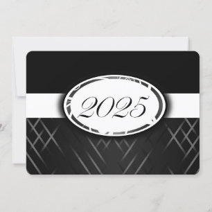 Black and White Class of 2025 Invitations