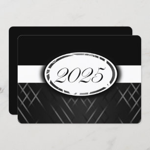 Black and White Class of 2025 Party Invitation