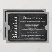 Black and White Class Reunion Ticket Invitations (Front/Back)