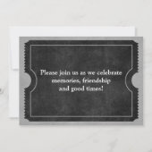 Black and White Class Reunion Ticket Invitations (Back)