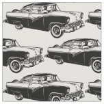 Black and White Classic Car Fabric