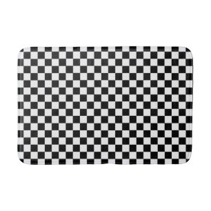 Black And White Classic Checkerboard Bathroom Mat