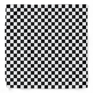 Black And White Classic Checkerboard by STaylor Bandana