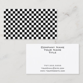 Black and White Classic Checkerboard by STaylor Business Card
