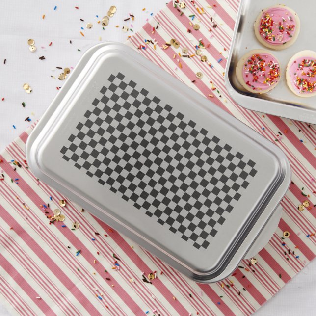 Black and White Classic Checkerboard by STaylor Cake Pan (In Situ)