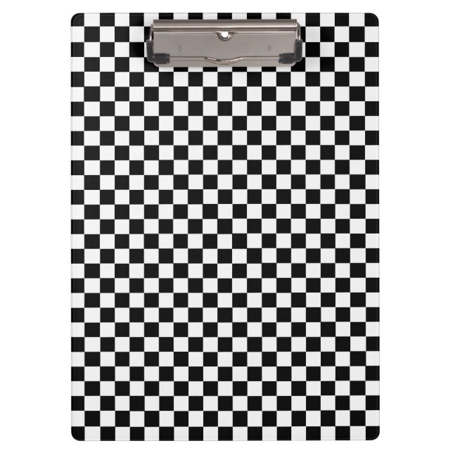 Black And White Classic Checkerboard by STaylor Clipboard (Front)