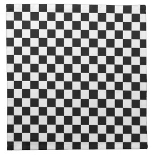 Black And White Classic Checkerboard by STaylor Cloth Napkin