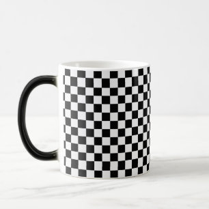 Black and White Classic Checkerboard by STaylor Color Morph Mug