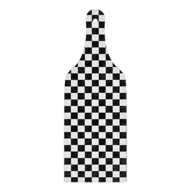 Black and White Classic Checkerboard by STaylor Cutting Board (Front)