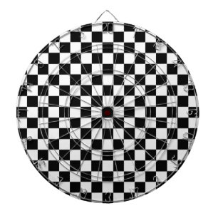 Black and White Classic Checkerboard by STaylor Dart Board