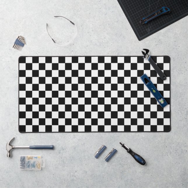 Black and White Classic Checkerboard by STaylor Desk Mat (Workstation)