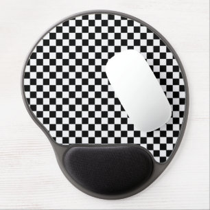 Black and White Classic Checkerboard by STaylor Gel Mouse Pad