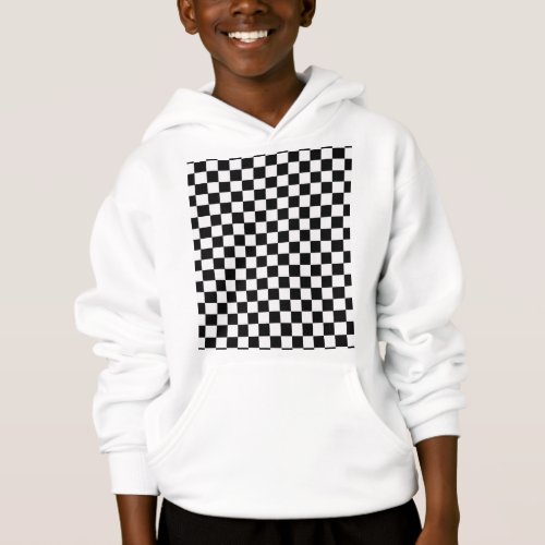 Black and White Classic Checkerboard by STaylor Hoodie