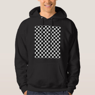 Black And White Classic Checkerboard by STaylor Hoodie