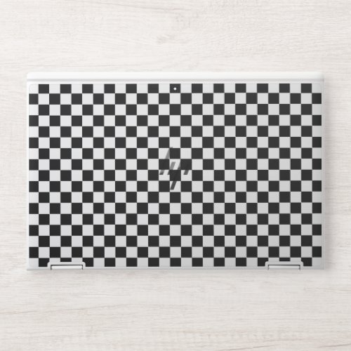 Black and White Classic Checkerboard by STaylor HP Laptop Skin