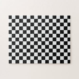 Black and White Classic Checkerboard by STaylor Jigsaw Puzzle