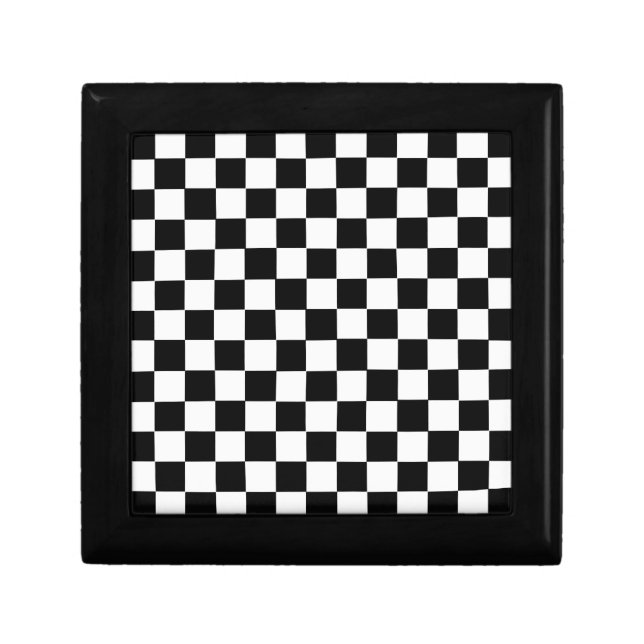 Black and White Classic Checkerboard by STaylor Keepsake Box (Front)