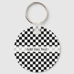 Black and White Classic Checkerboard by STaylor Keychain