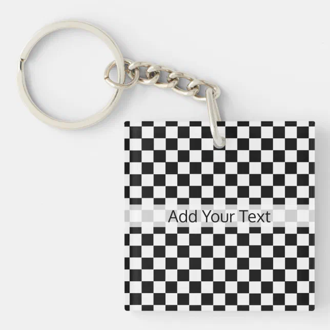 Black and White Classic Checkerboard by STaylor Keychain | Zazzle