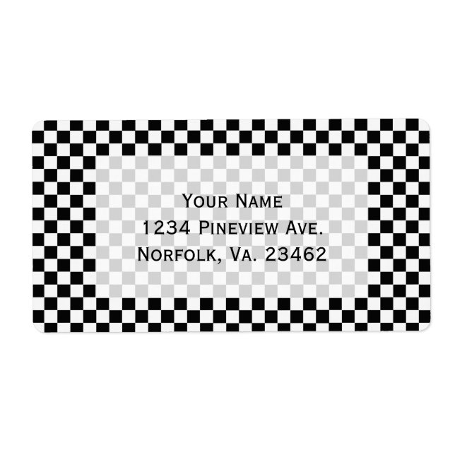 Black and White Classic Checkerboard by STaylor Label (Front)