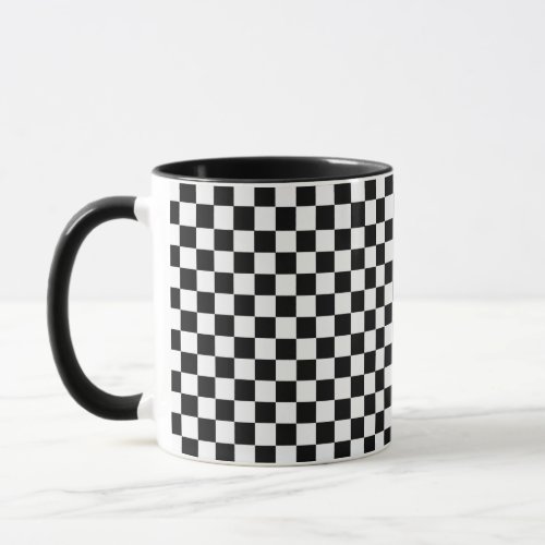 Black and White Classic Checkerboard by STaylor Mug