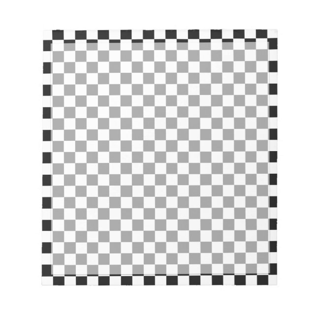 Black and White Classic Checkerboard by STaylor Notepad (Front)