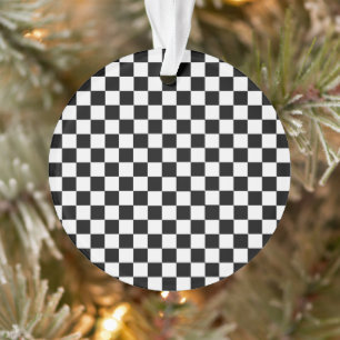 Black and White Classic Checkerboard by STaylor Ornament