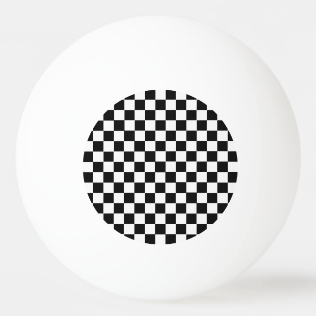 Black and White Classic Checkerboard by STaylor Ping Pong Ball (Front)