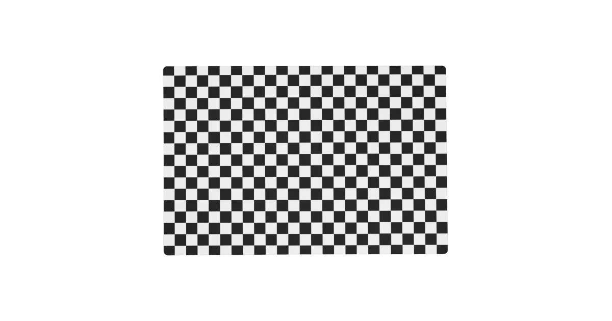 Black And White Classic Checkerboard by STaylor Placemat Zazzle