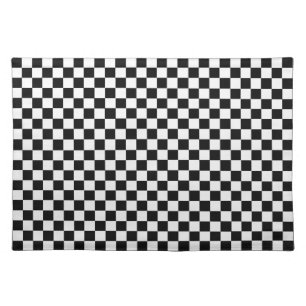 Black And White Classic Checkerboard by STaylor Placemat