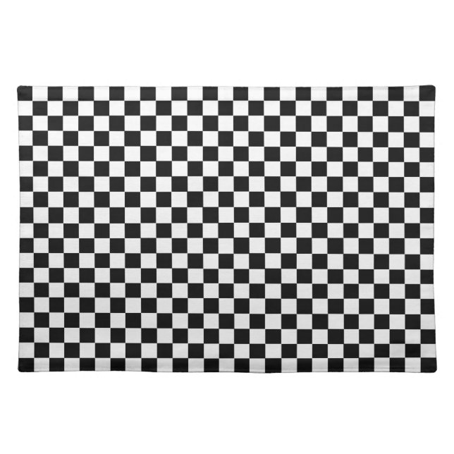 Black And White Classic Checkerboard by STaylor Placemat (Front)