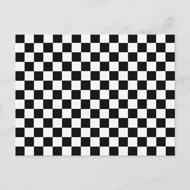 Black and White Classic Checkerboard by STaylor Postcard (Front)